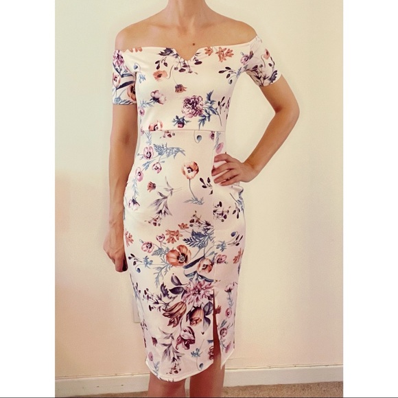 Missguided Bardot floral midi dress - Picture 4 of 7